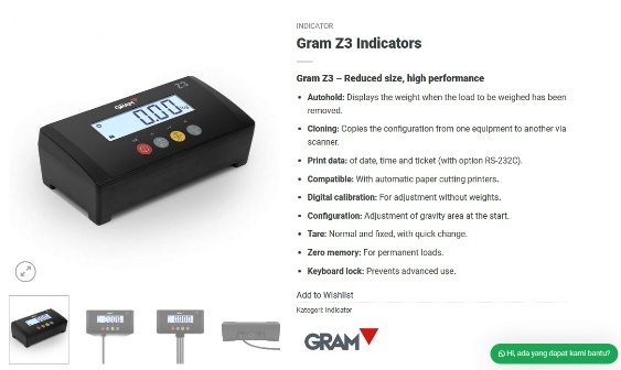 Timbangan Gram Z3 Indicators