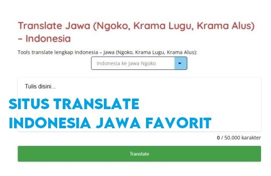 Situs situs Translate Indonesia Jawa Favorit Kami