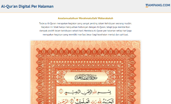 Al Qur'an Digital Per Halaman   Tampang